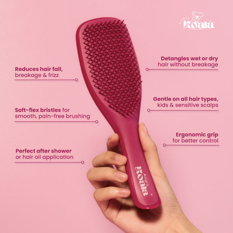 ANGRY KOALA WET DETANGLER BRUSH BURGUNDY