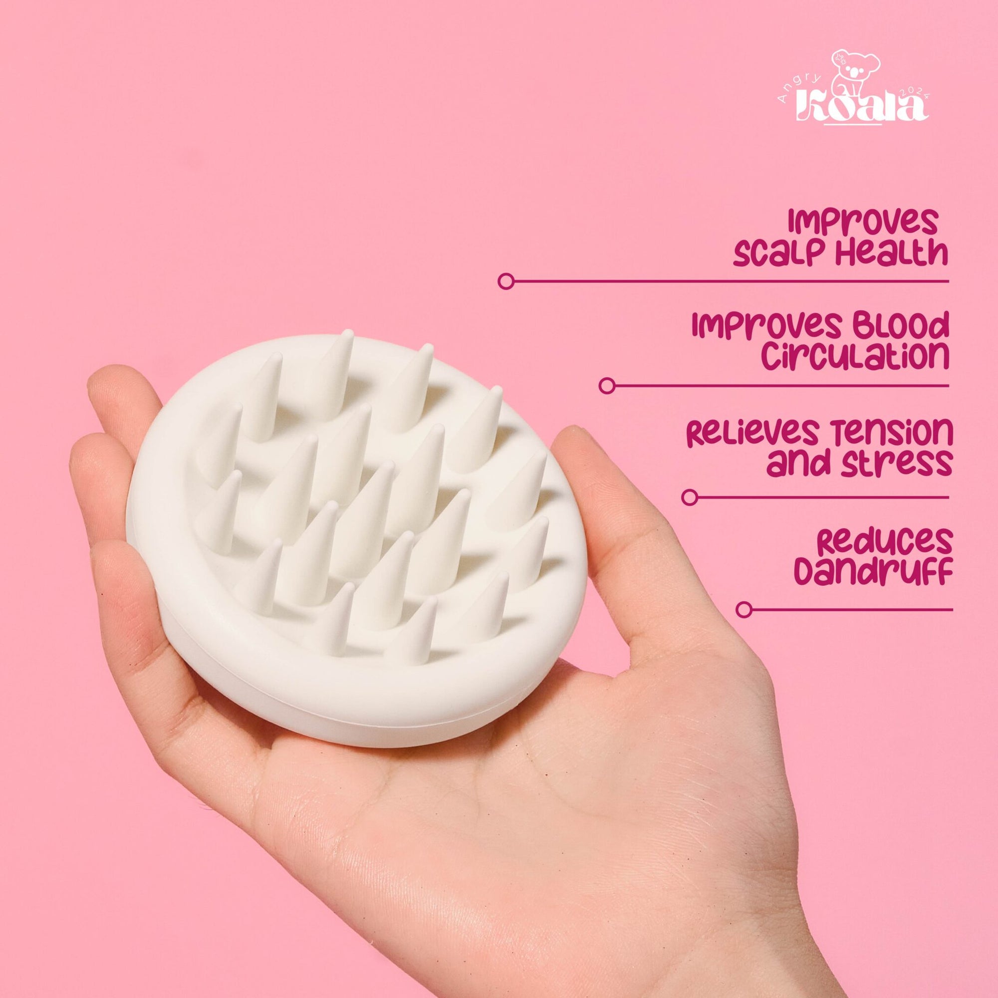 ANGRY KOALA SCALP MASSAGER SESAME WHITE